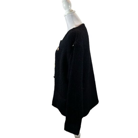 Sioni Brand Black Single Button Closure Open Front Sweater Jacket Size XL - Picture 8 of 16